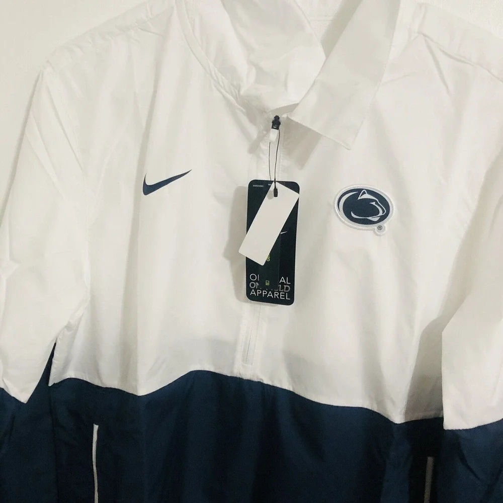 Nike Penn State Nittany Lions‎ Windbreaker Navy White Quarter Zip Jacket Mens S